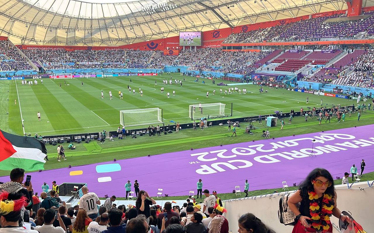 WM-Stadion in Katar vor dem Spiel der Deutschen Nationalmannschaft