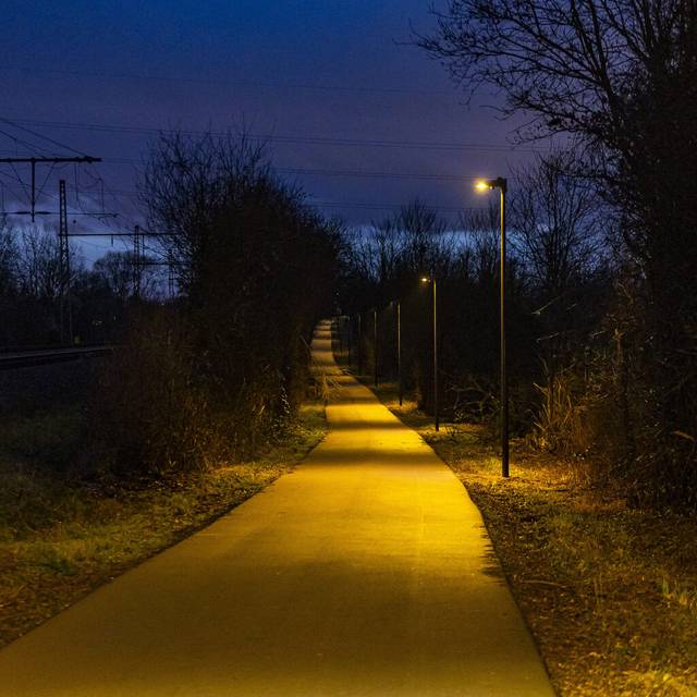 Eine Straßenlaterne im dunkeln