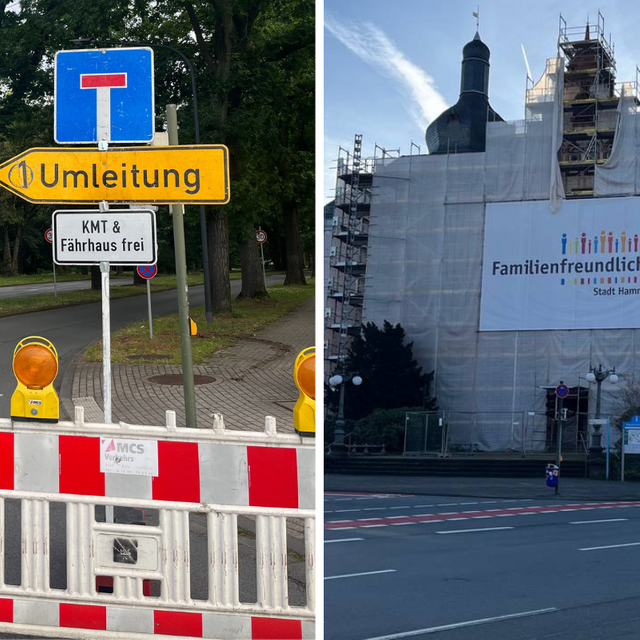 Sowohl am Rathaus als auch auf der Fährstraße wird gerade viel umgebaut.