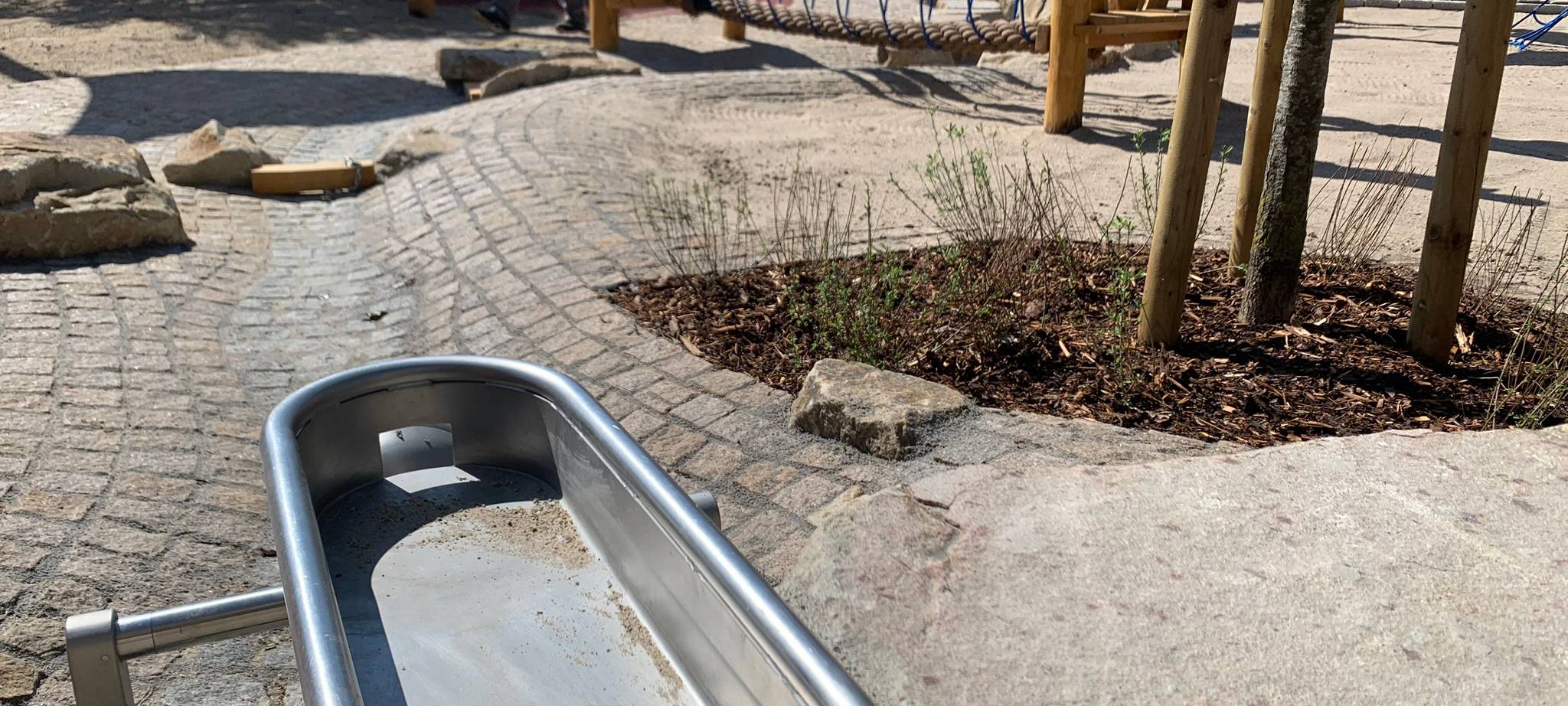 Der neue Wasserspielplatz im Maxipark