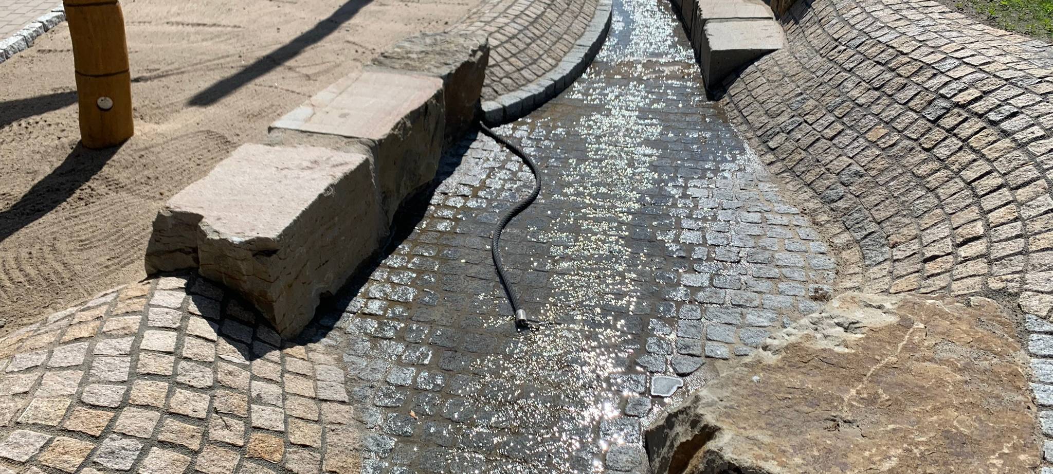 Der neue Wasserspielplatz im Maxipark