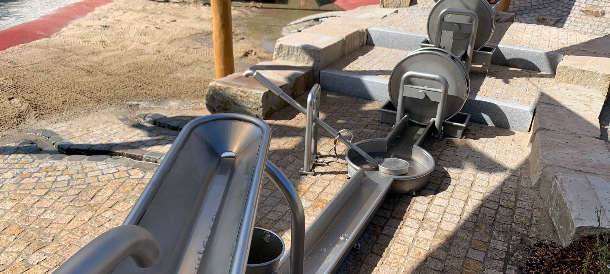 Der neue Wasserspielplatz im Maxipark