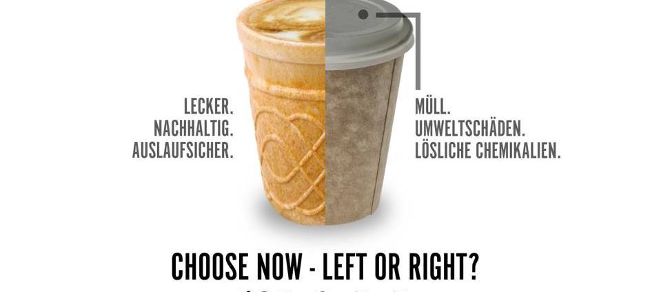 Hammer Studentinnen entwerfen essbaren Kaffeebecher