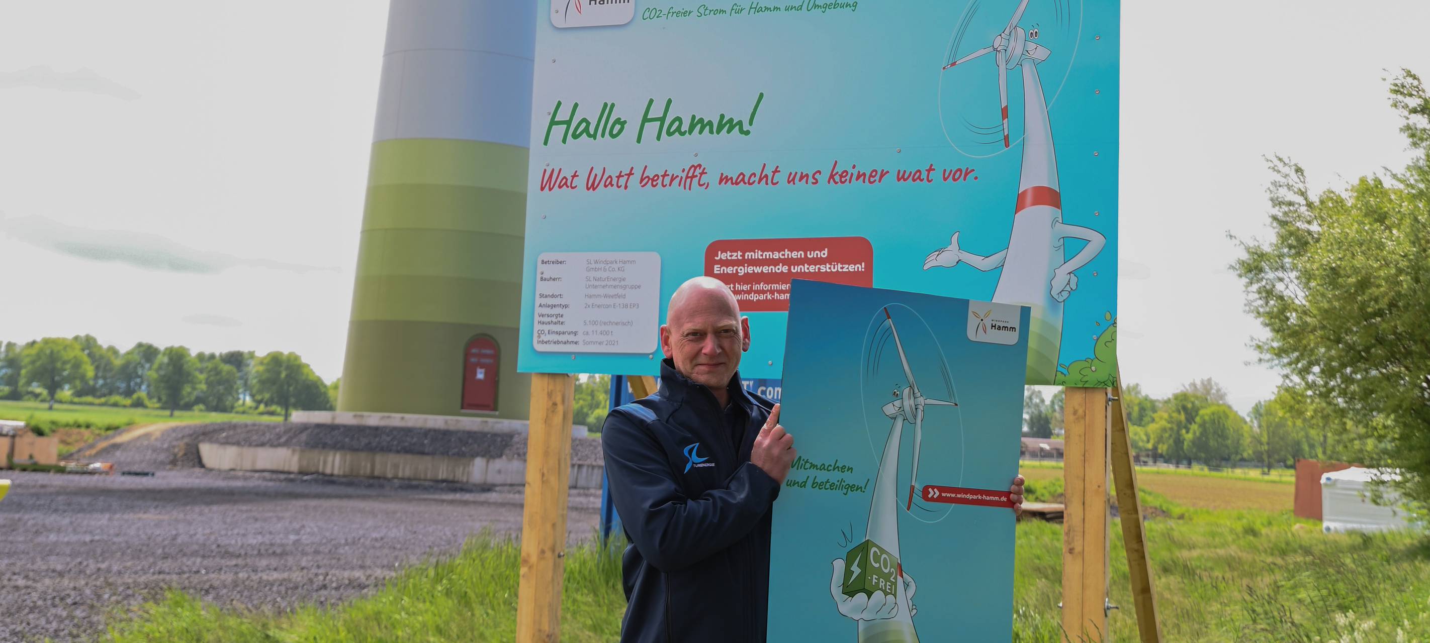 Plakat der Bürgerbeteiligung am Windpark