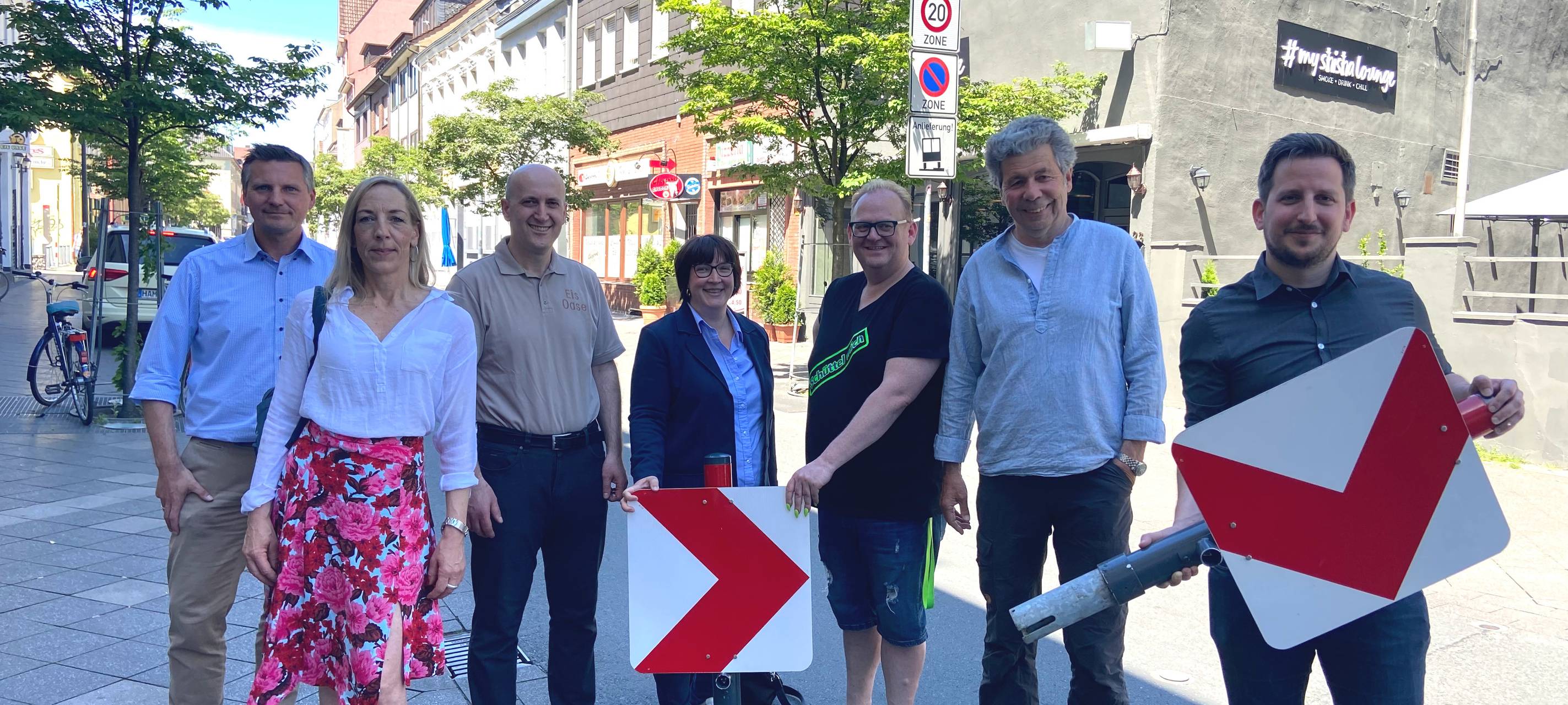 Vertreter der Satdt auf der Meile