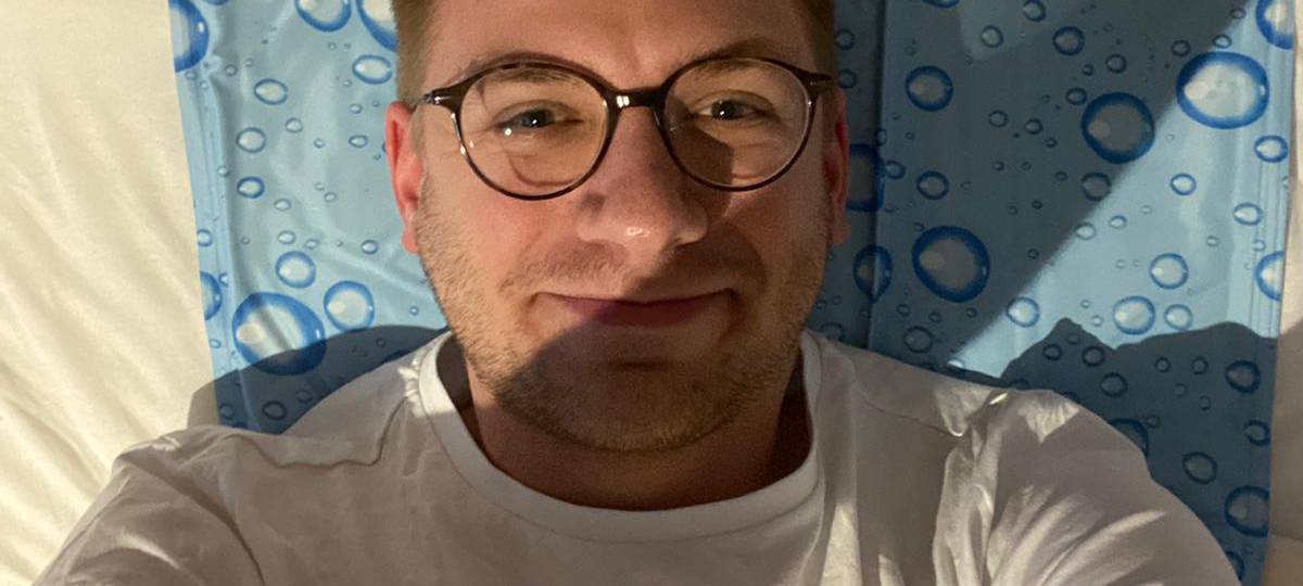 Philipp Kania auf der Kühlmatte