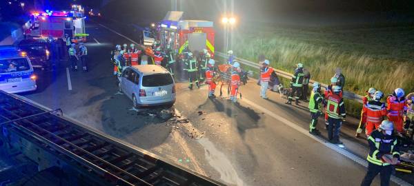 Verletzte nach Domino-Unfall auf der A2 bei Hamm-Rhynern