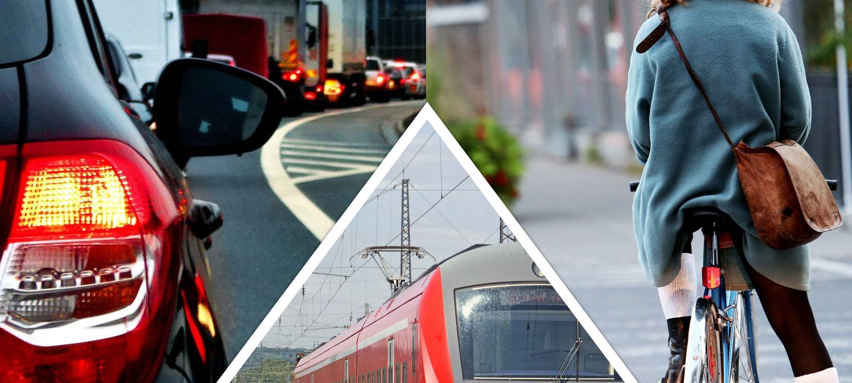 Collage verschiedener Pendler.