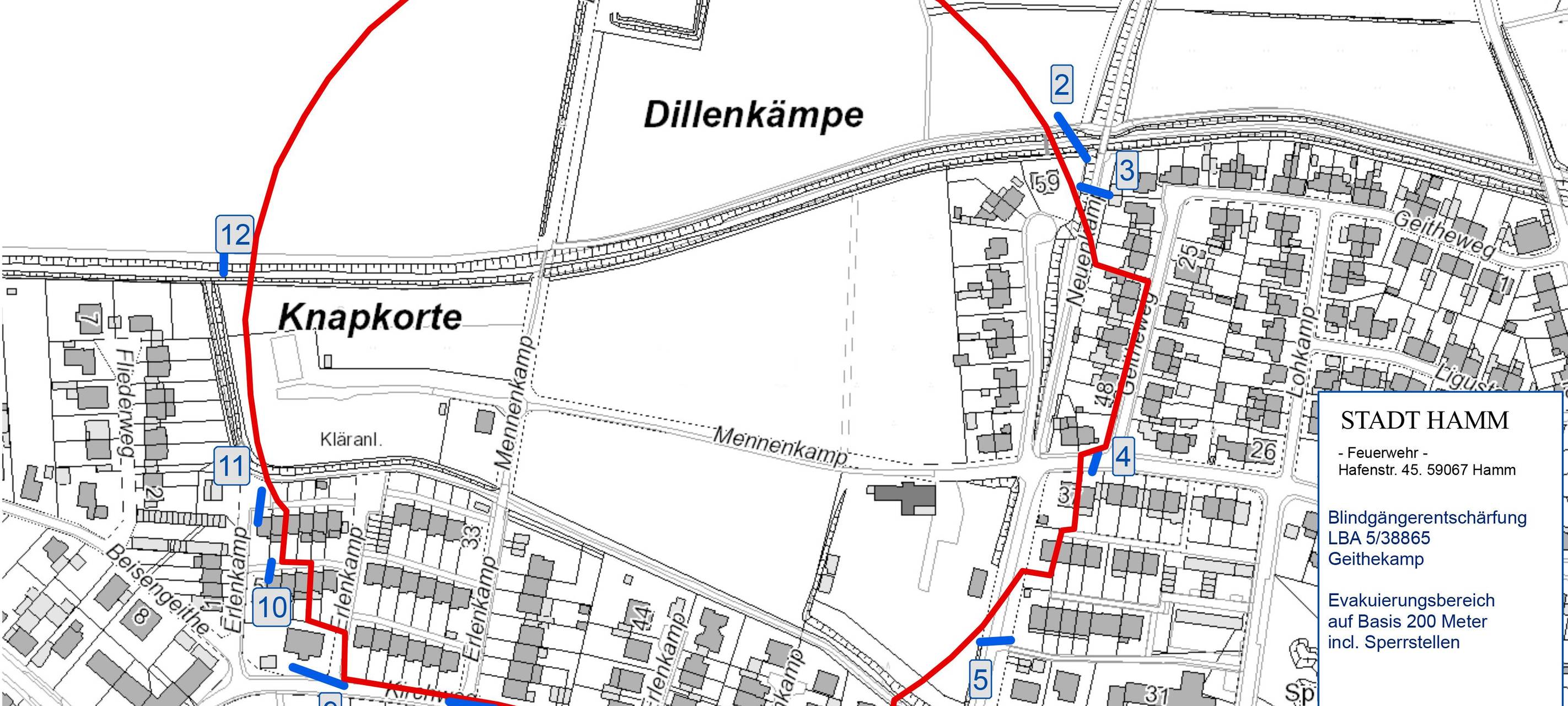 Karte des zu evakuierten Bereichs