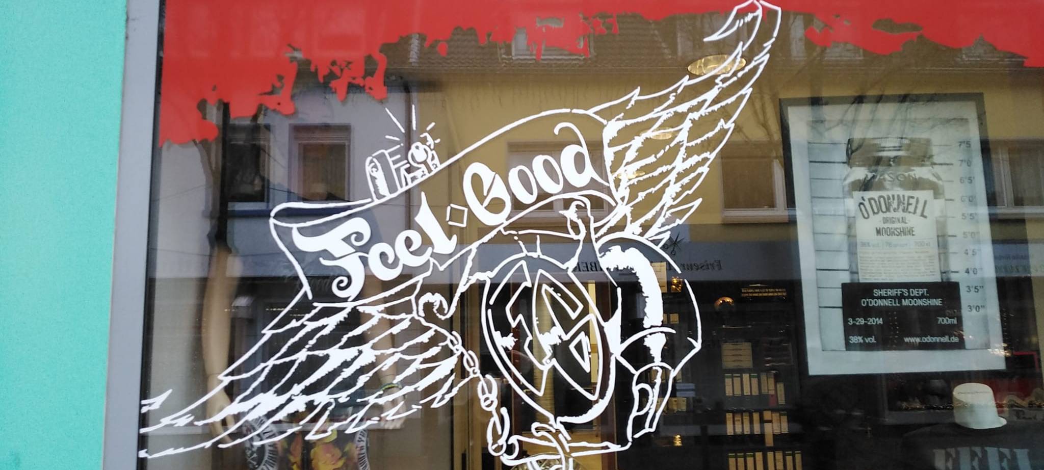 Das Schaufenster des Feel Good Tattoo-Studios in Hamm.