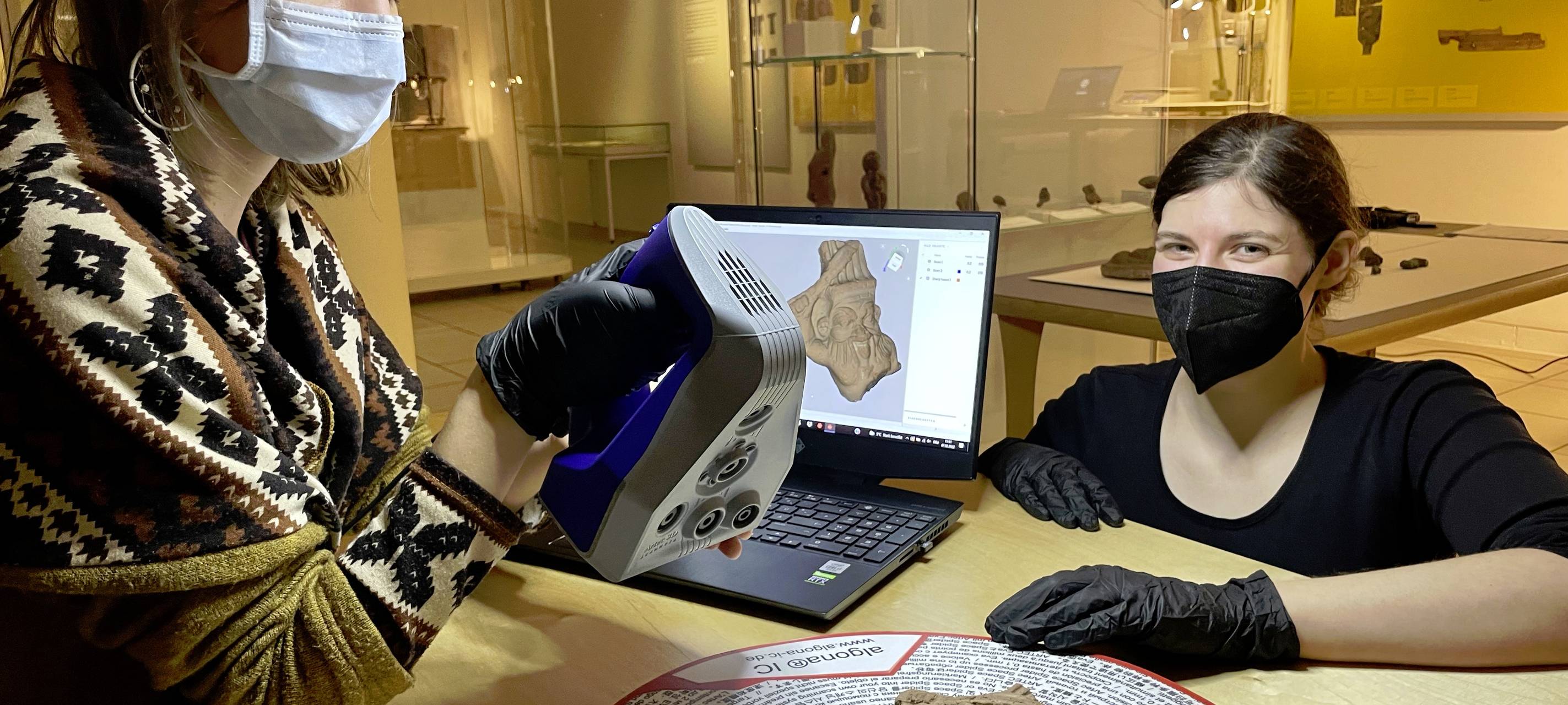 Der 3D-Scanner in Benutzung.