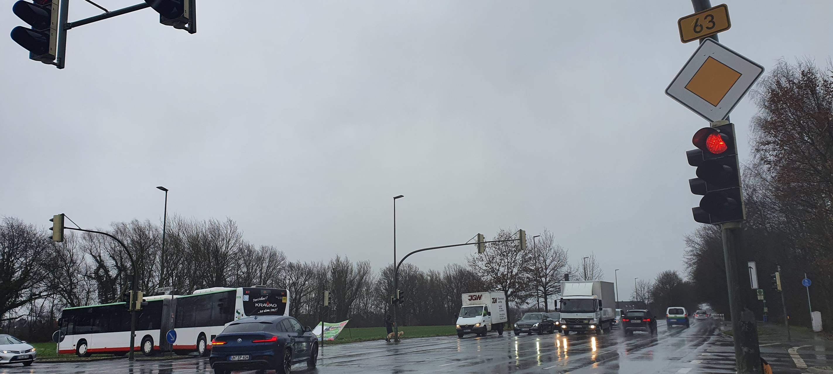 Die Ampel an der Werler Straße bei Mc Donalds.