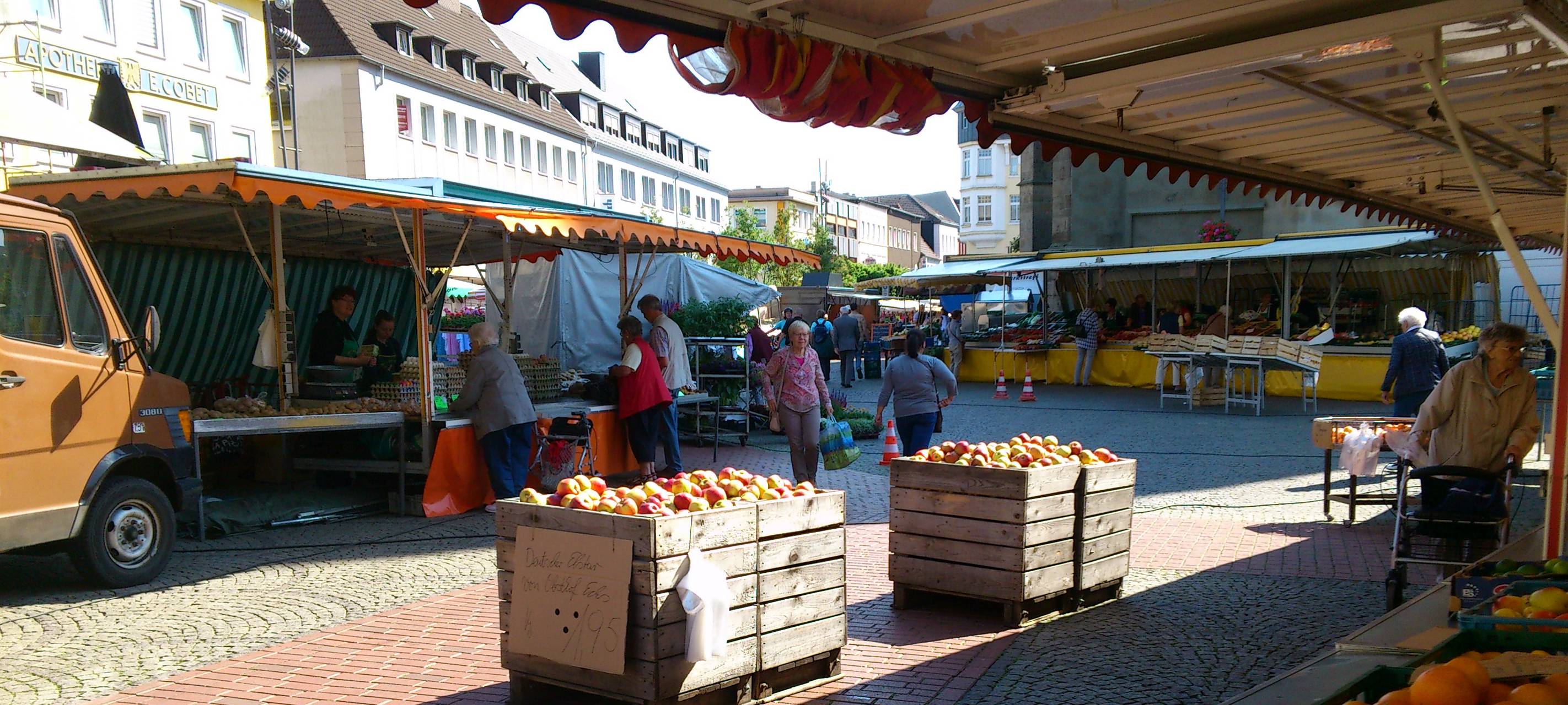 Der Wochenmarkt in der Hammer Innenstadt.