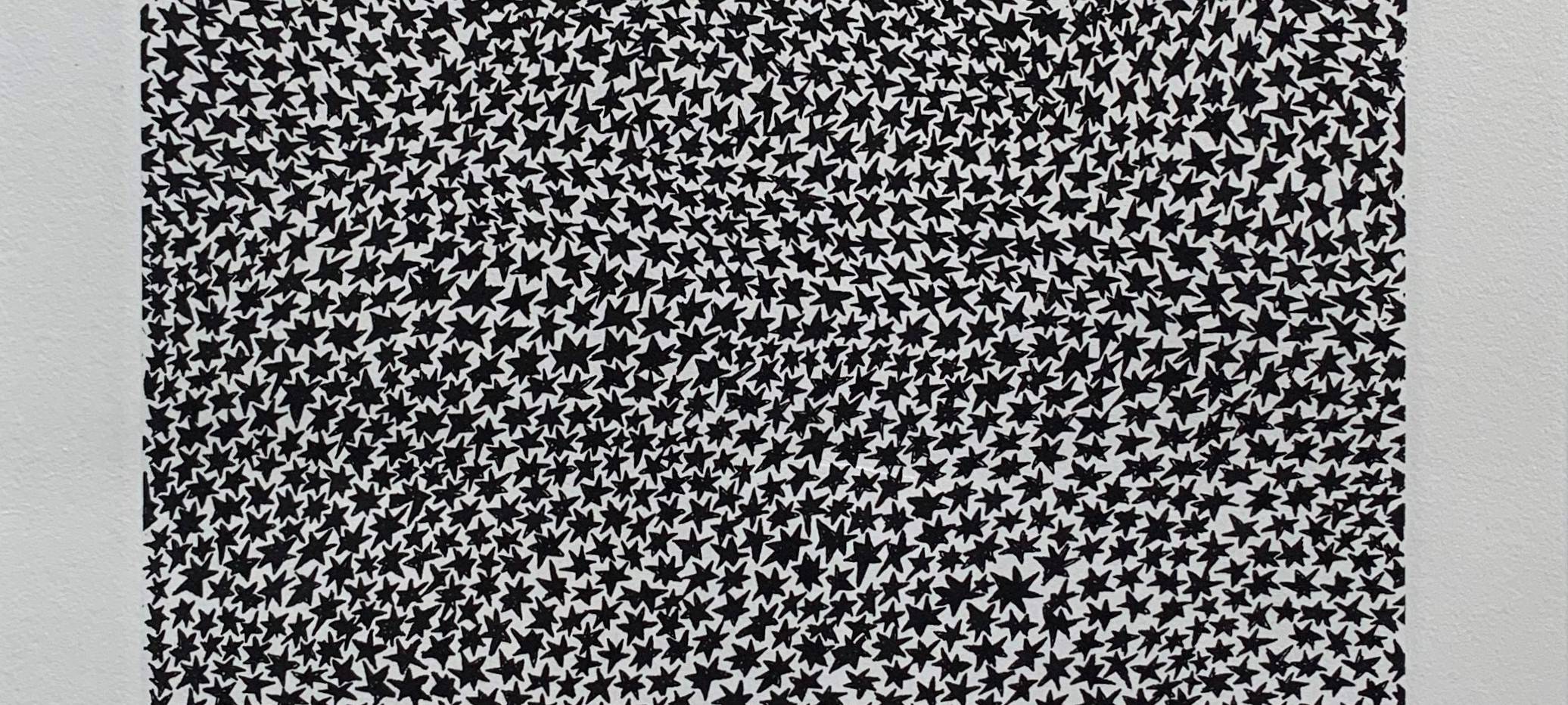 Farbradierung: Mond in der Nacht