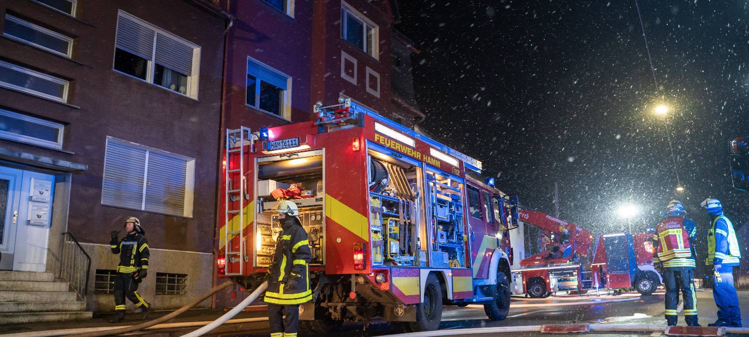 Dachstuhl brennt in Hamm