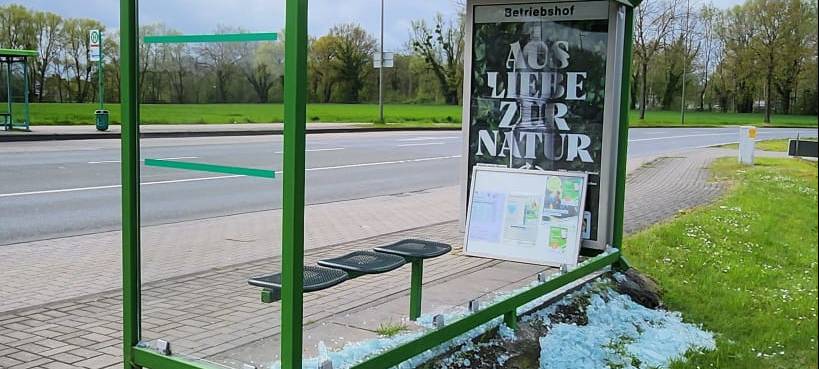 Zerstörte Bushaltestellen in Hamm: Bezug nach Recklinghausen