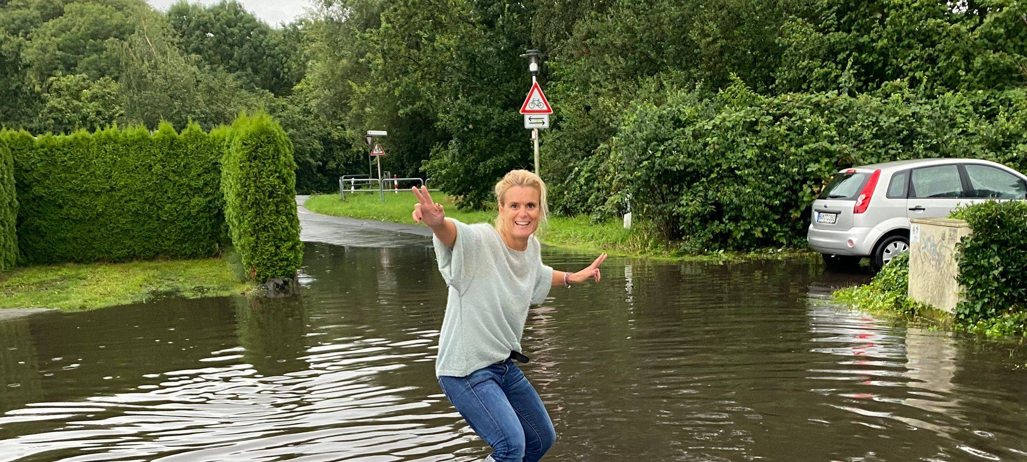 Die Schäden durch die Unwetter sind in Hamm massiv. Einige Hammer nehmen es mit Humor.