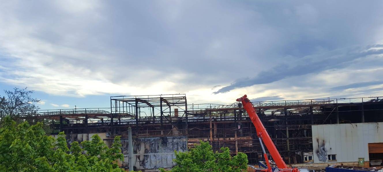 Der Brand einer WDI Halle