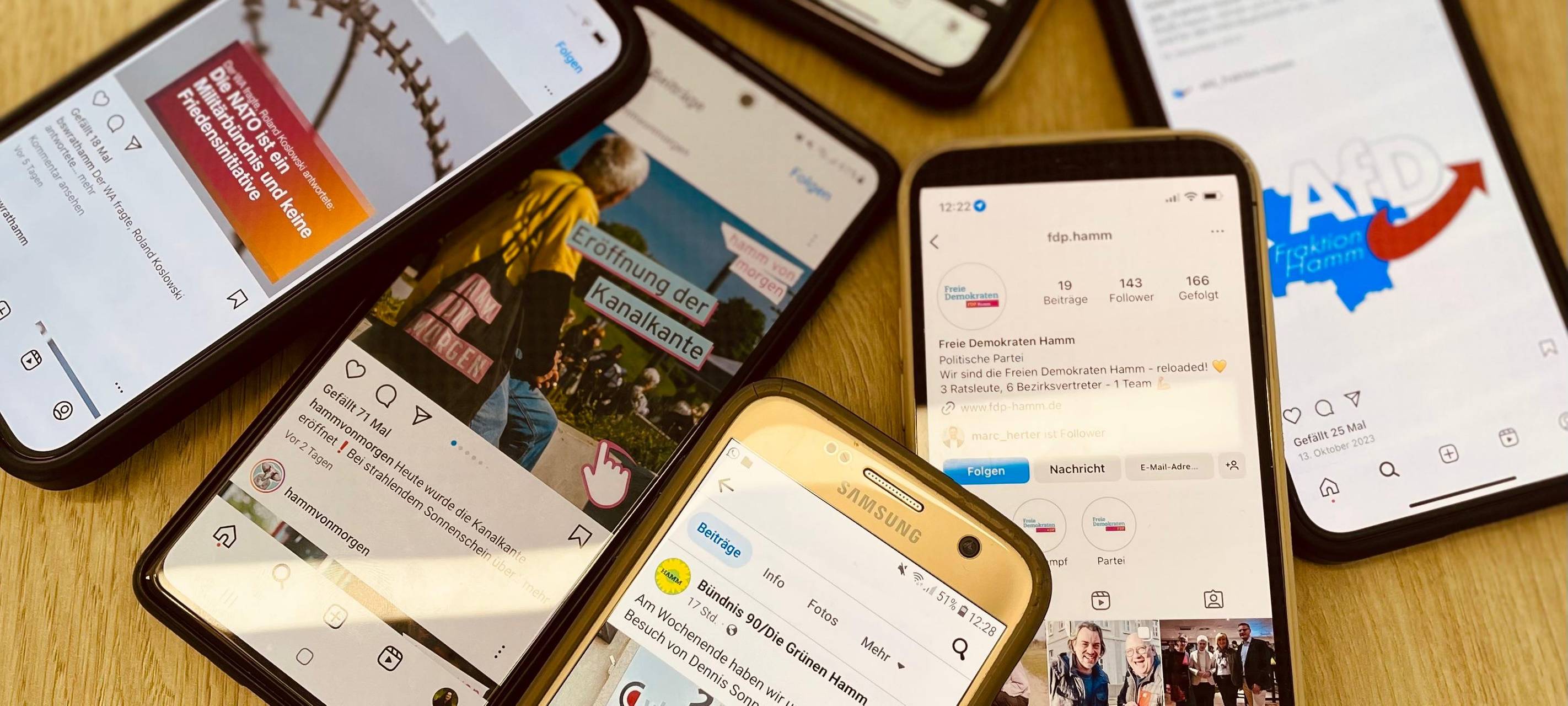 Parteien in Hamm auf Social Media