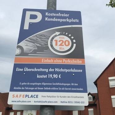 Das Parkschild am Lippe Carrée