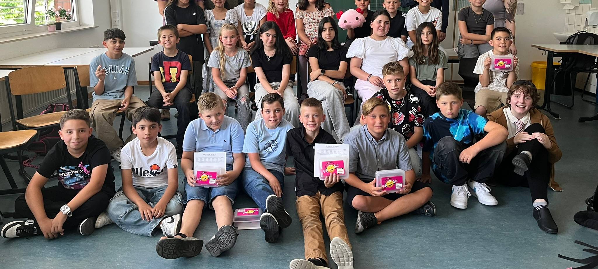 Die Radioklasse 5b an der Sophie-Scholl-Schule.