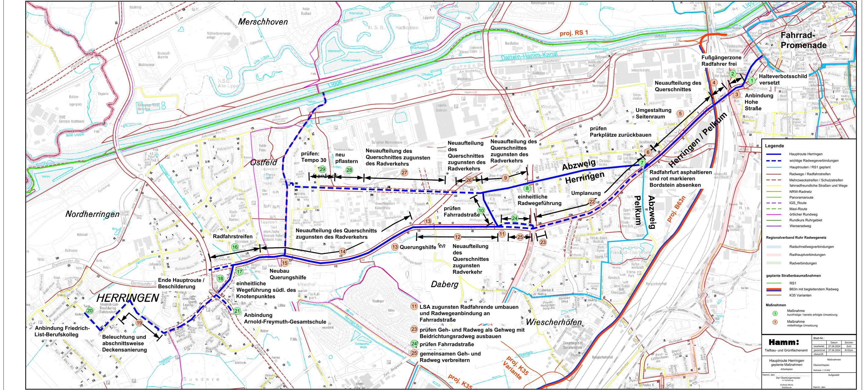 Übersichtsplan Radhauptroute Herringen