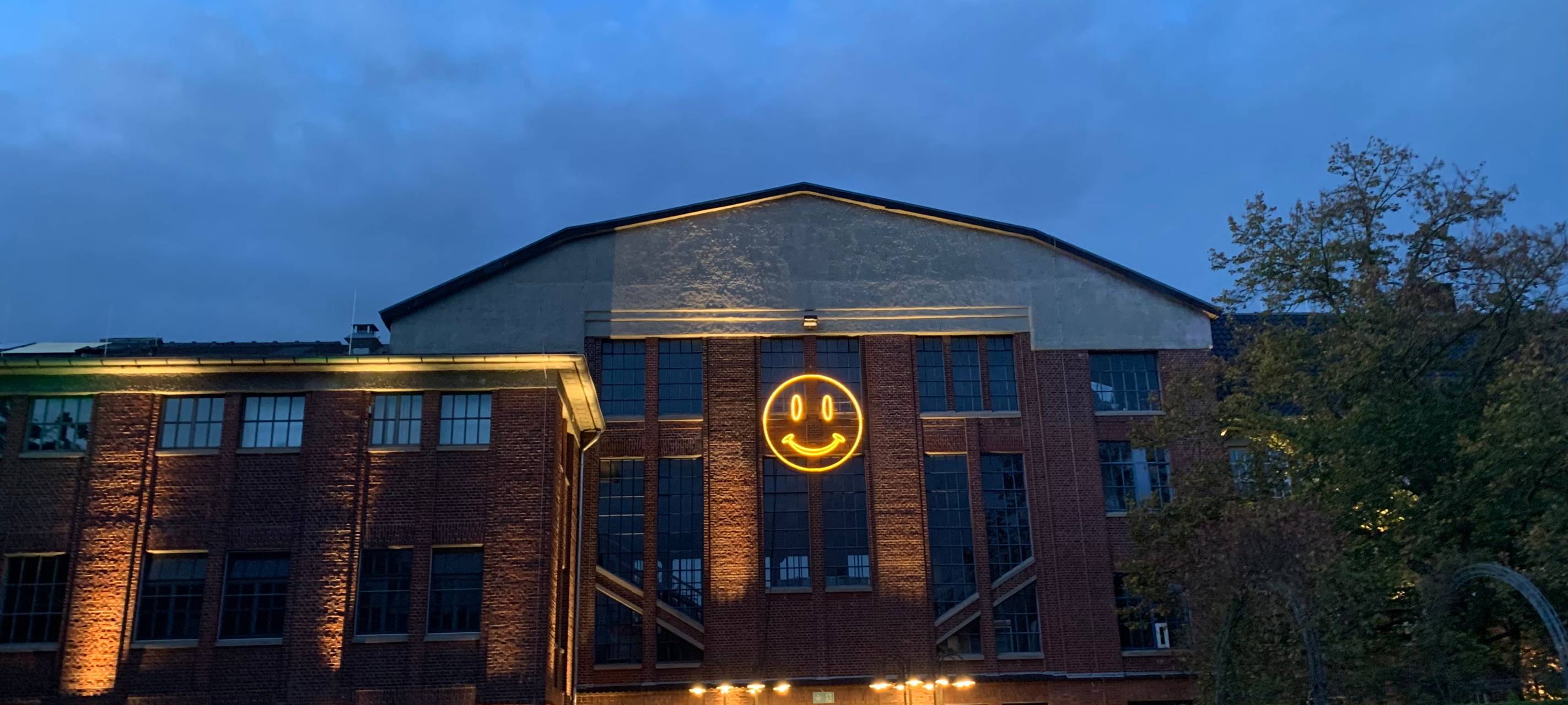 Der Smiley beim Herbstleuchten im Maxipark 2024.