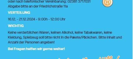 Tafel in Hamm startet Weihnachtspakete-Aktion 2024