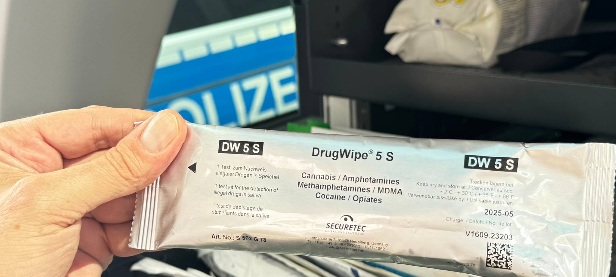 Ein Drogentest bei der Polizei Hamm.