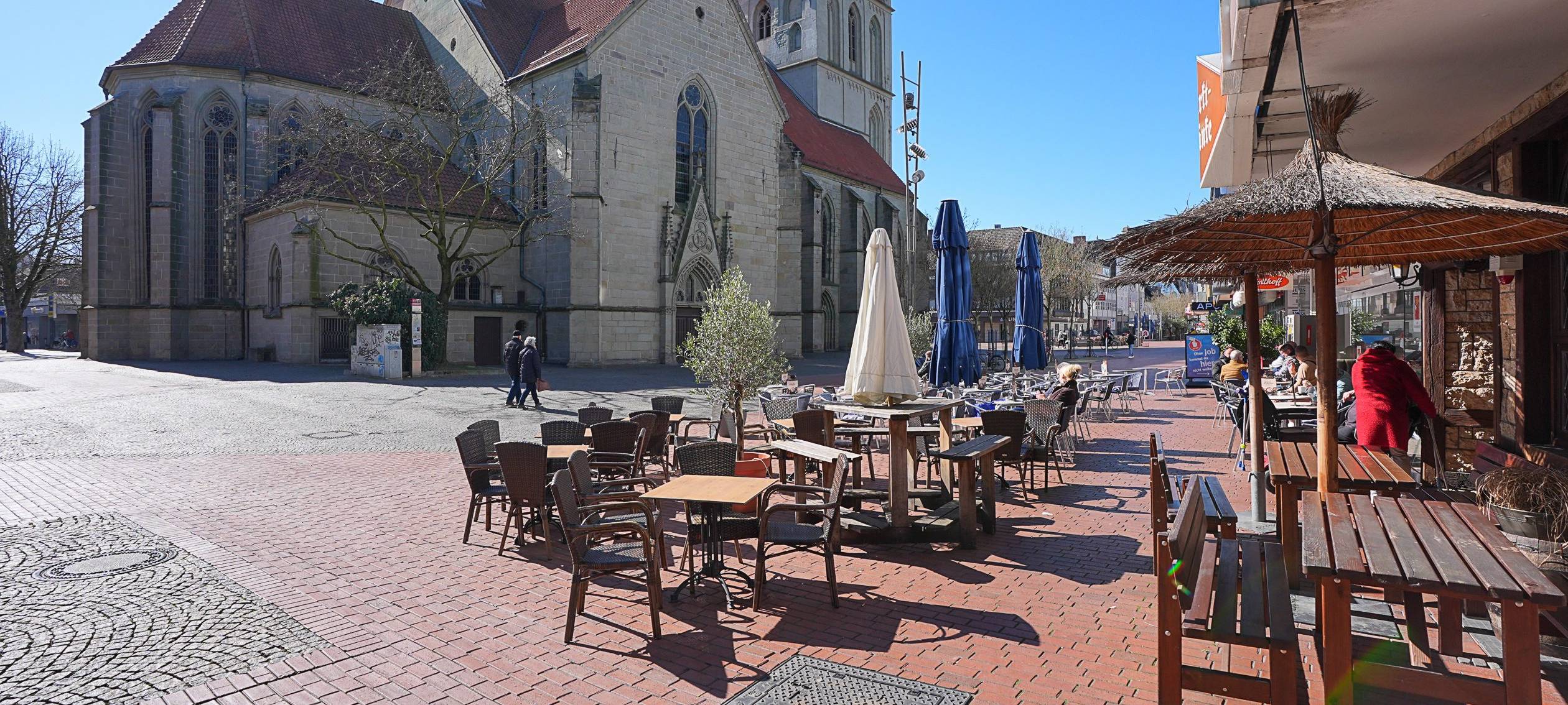 Außengastronomie in der Innenstadt von Hamm