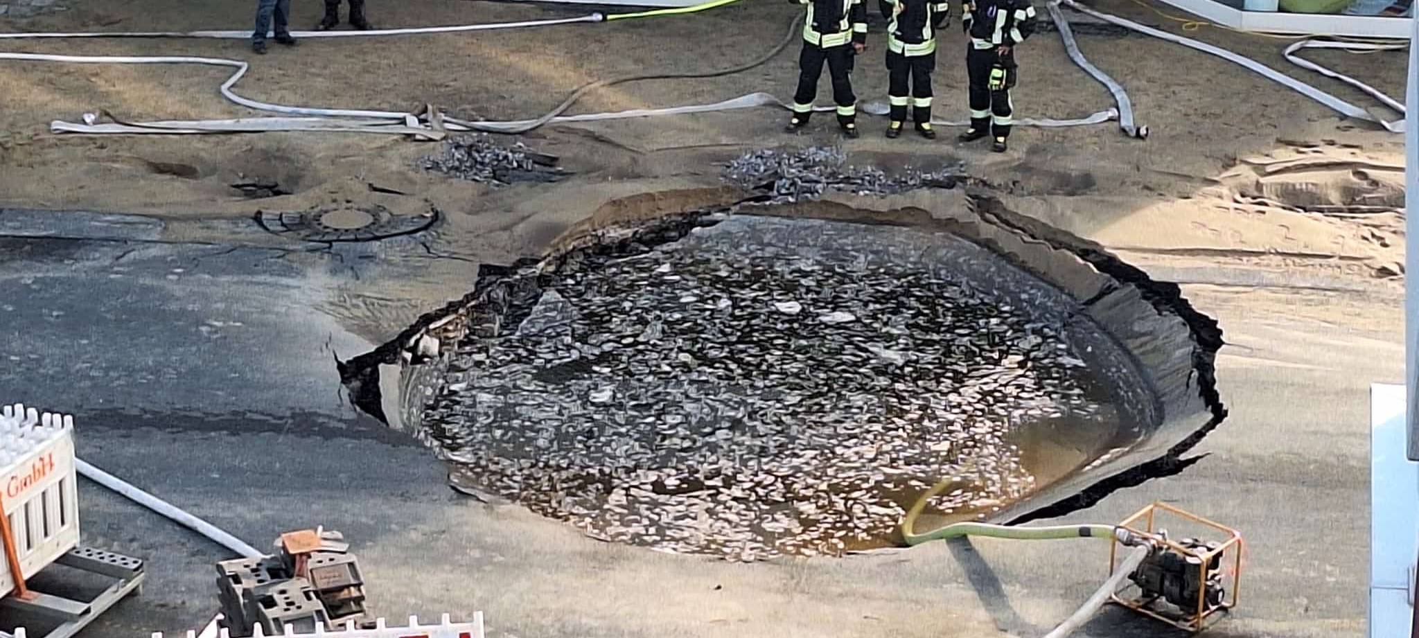 Wasserrohrbruch auf der Werler Straße in Hamm