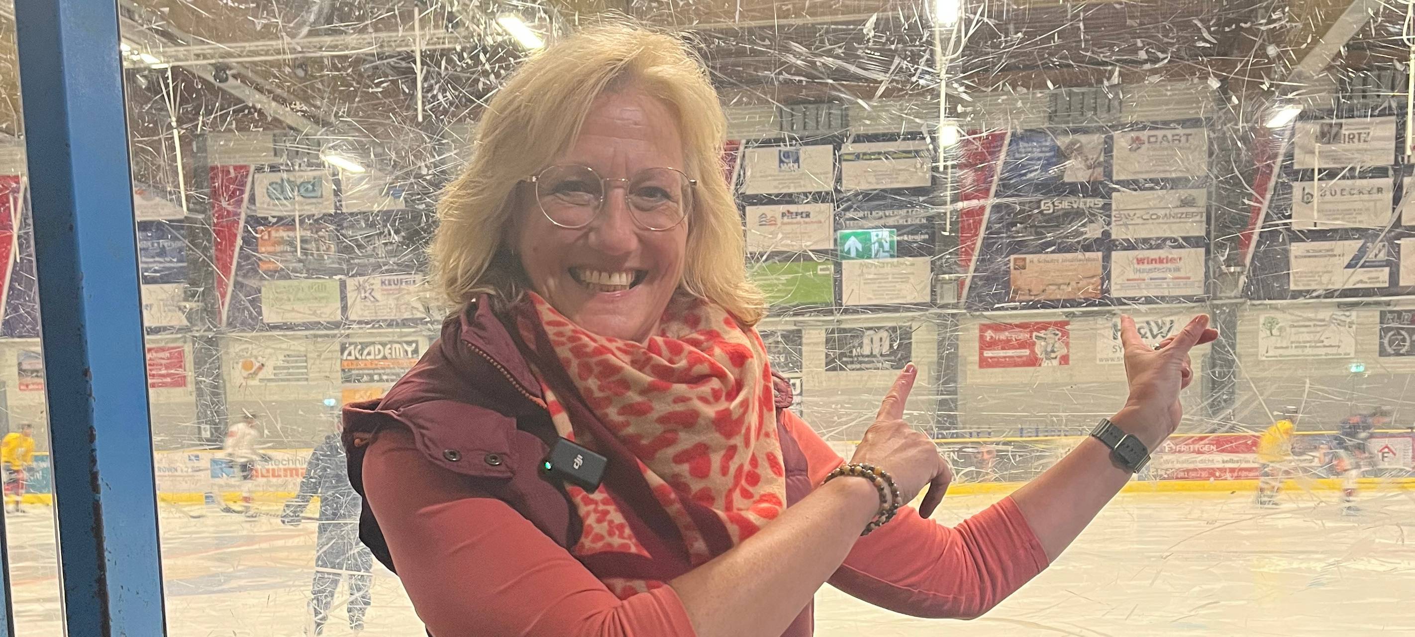 Für unsere Aktion Wir schätzen Hamm war Simone auf der Eisfläche in Werries.