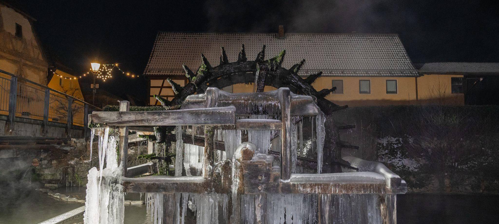 Frostige Nacht in Ebermannstadt