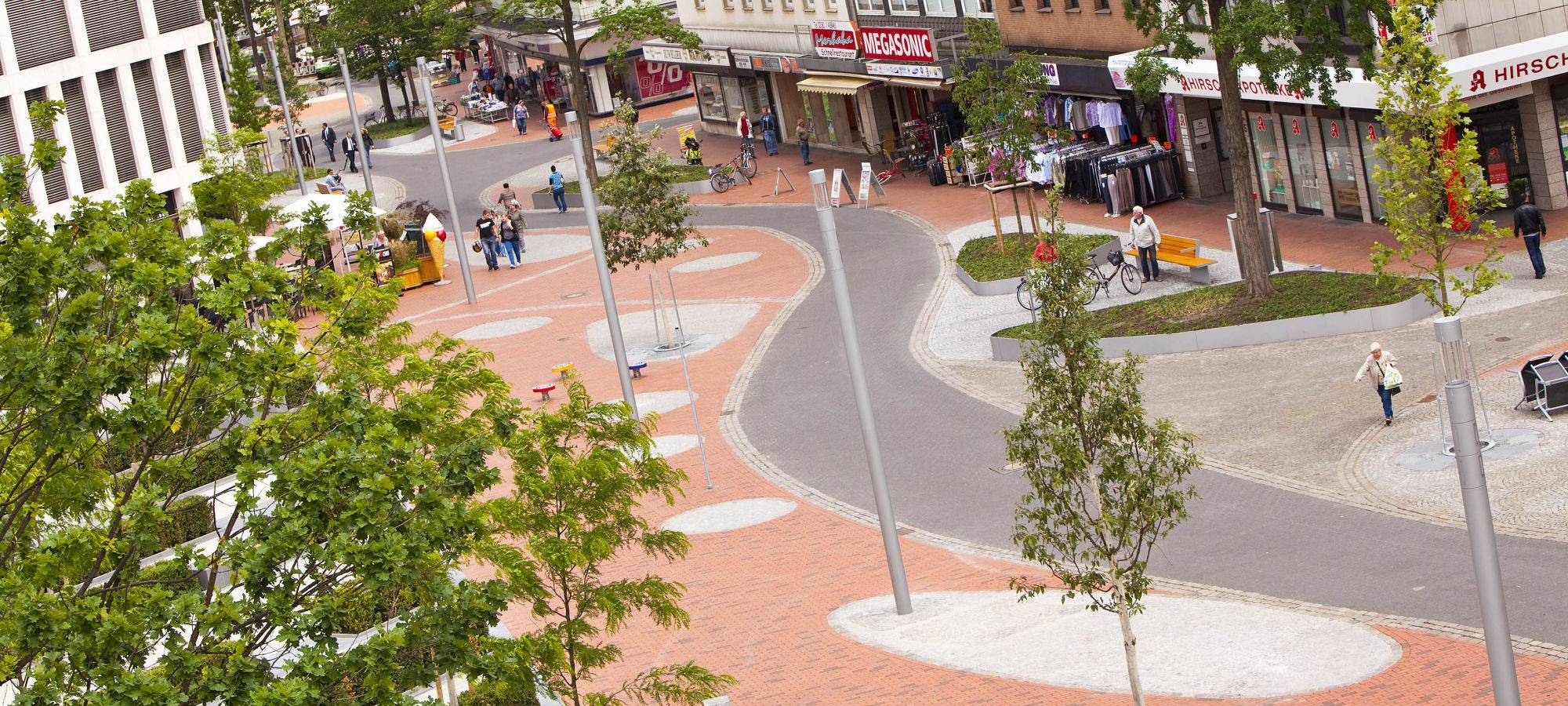 Blick auf die Bahnhofstraße in Hamm.