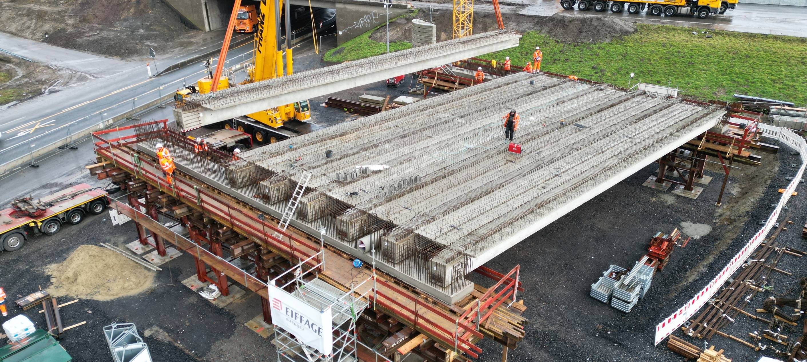 A1-Brücke Hamm: Neun Betonträger für Nordlippestraße