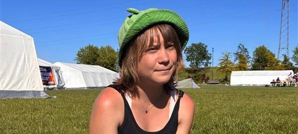 Klimaaktivistin Greta Thunberg im Klimacamp Hamm