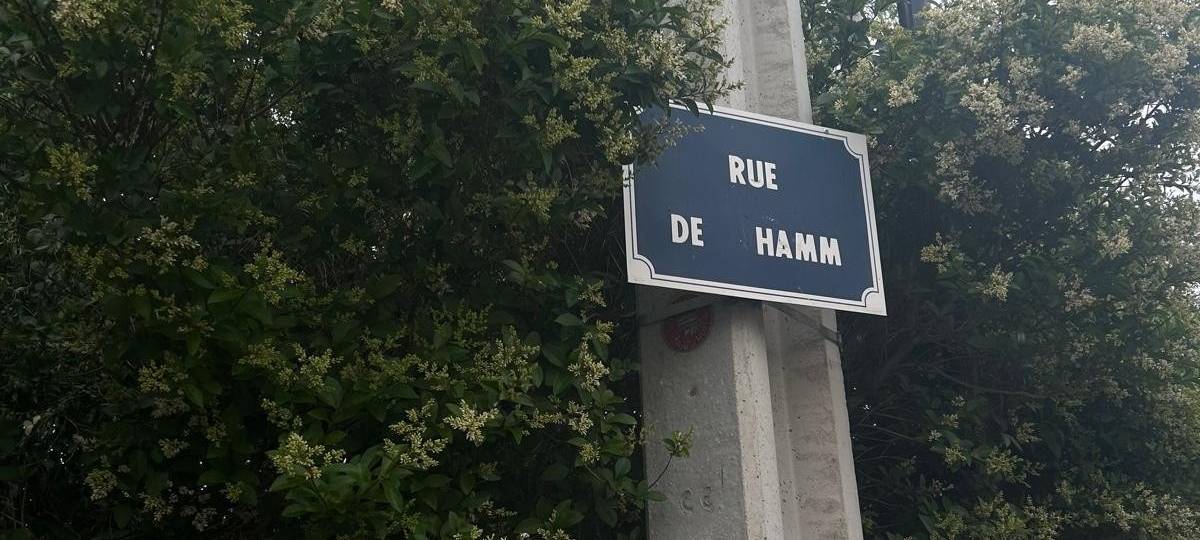 Straßenschild der Rue de Hamm