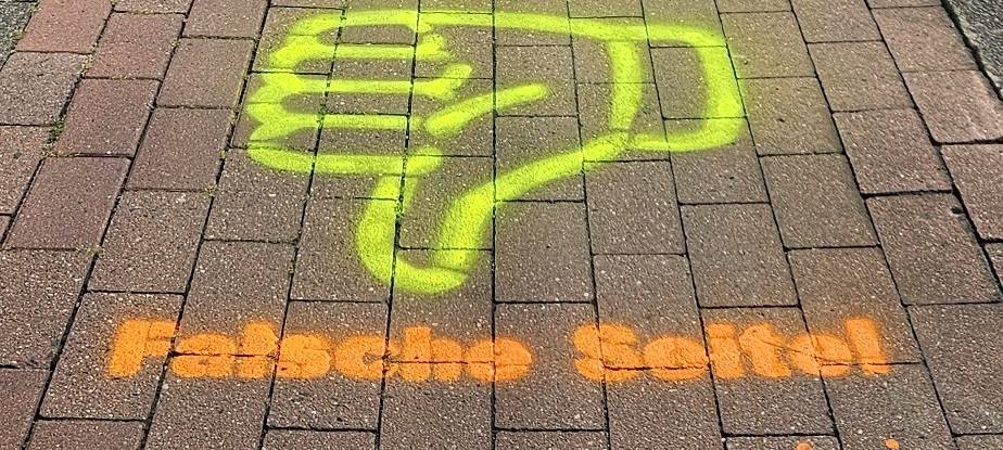 Polizei Hamm warnt mit Graffitis vor Geisterradlern