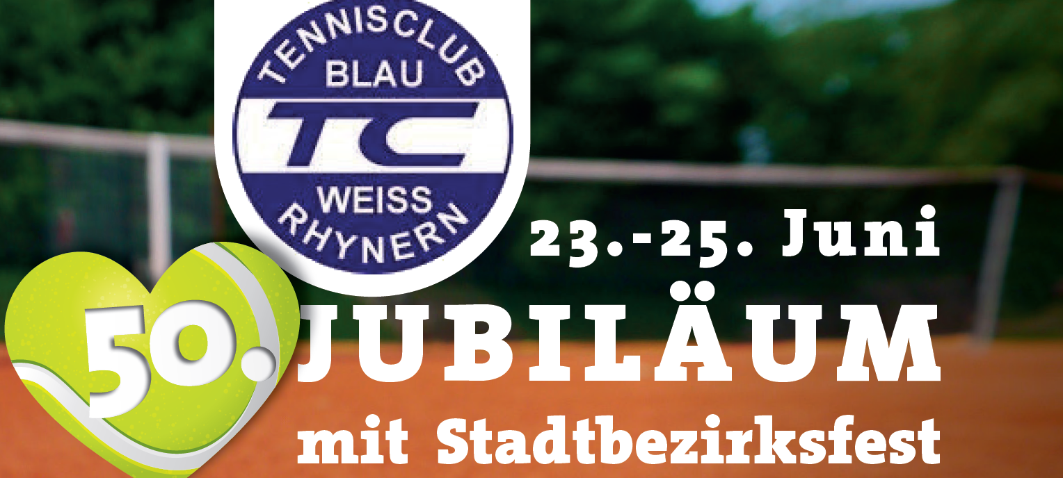 Der TC-Blau-Weiss Rhynern lädt herzlich zur Jubiläumsfeier ein.