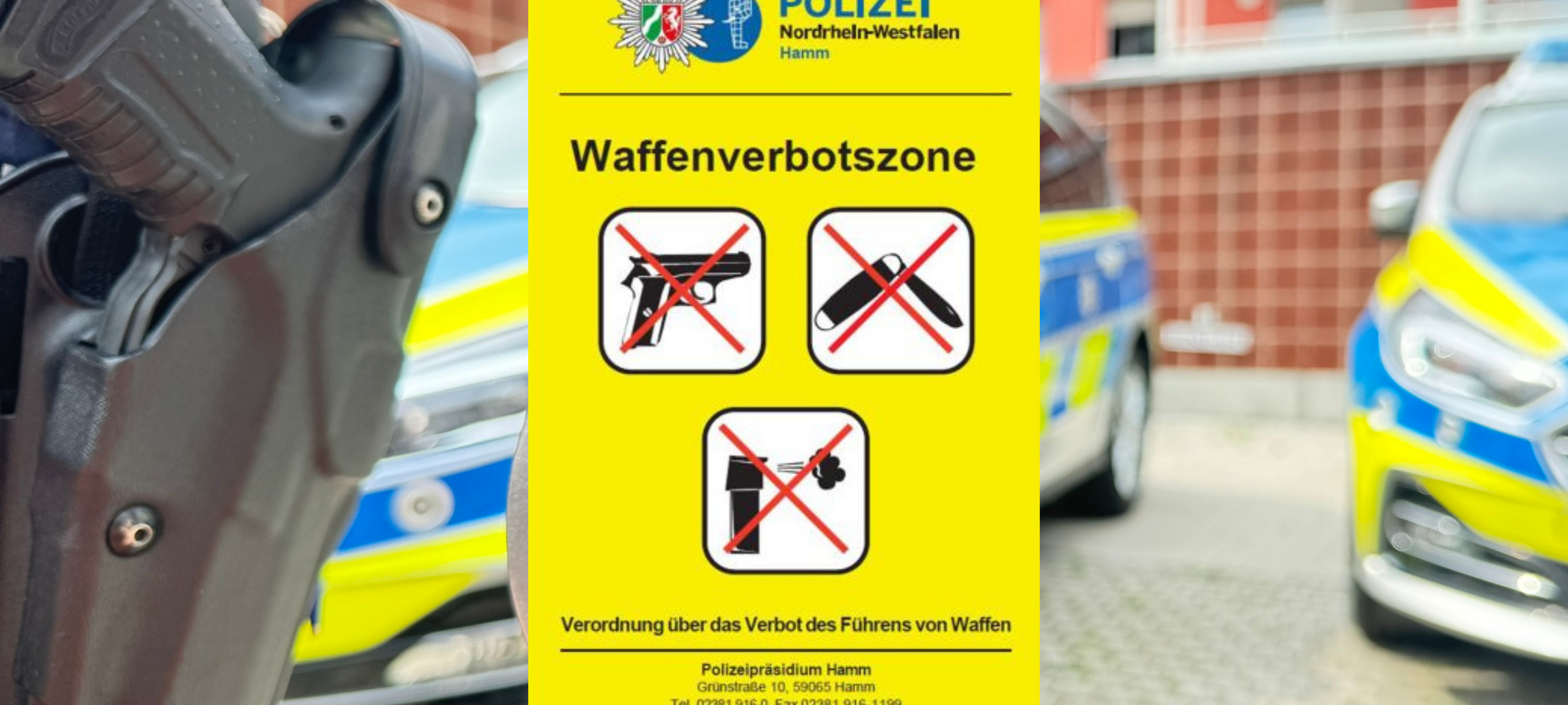 Polizei Waffenverbotszone Symbolbild