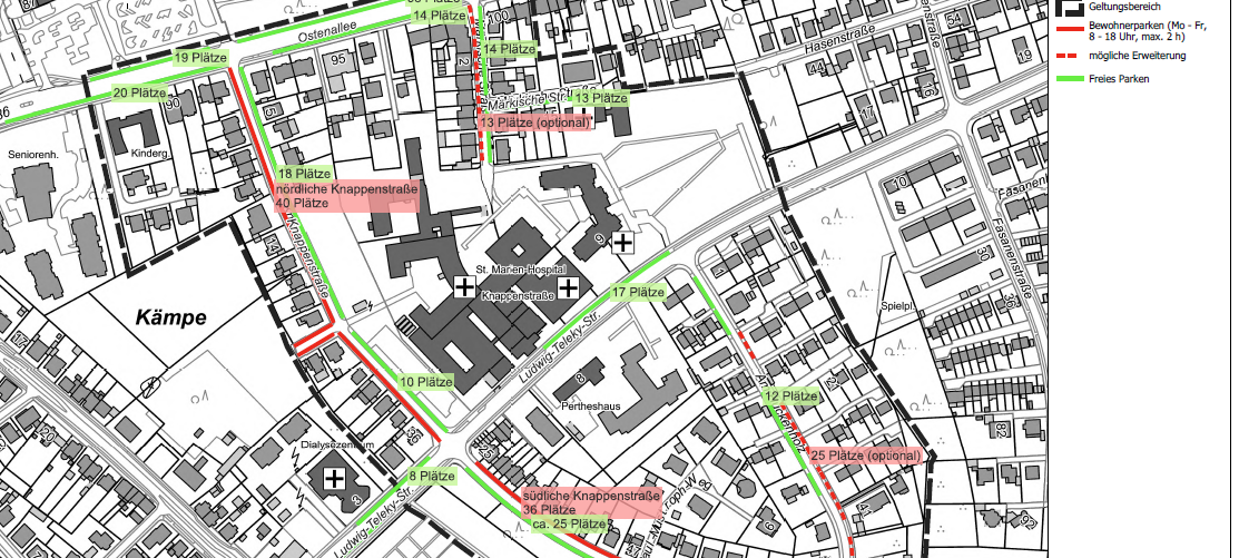 Parkraumkonzept Knappenstraße in Hamm