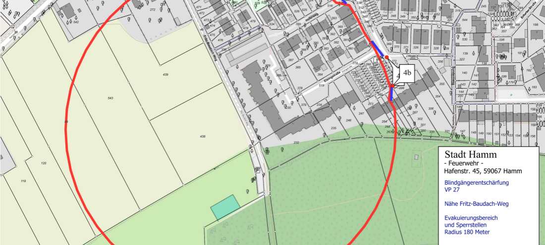 In diesem Radius werden aufgrund der Entschärfung betroffene Menschen evakuiert.